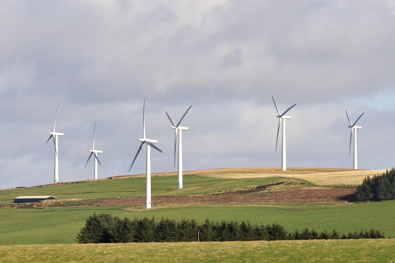 Wind turbines and a substation with communication equipment